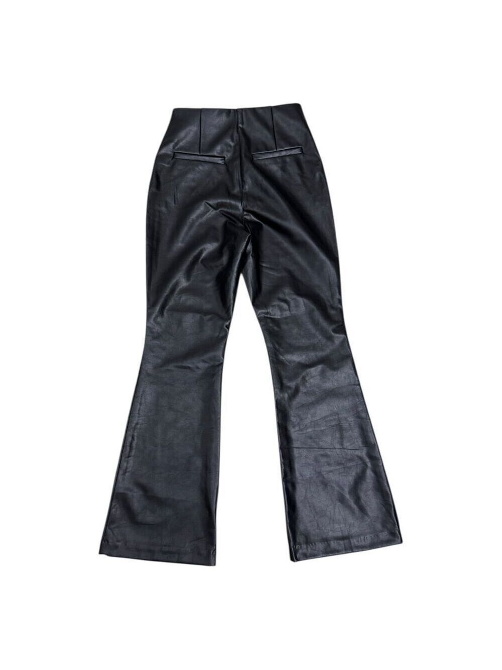 ABERCROMBIE & FITCH Vegan Leather CURVE LOVE Flared Pants Womens 00 - Picture 2 of 6